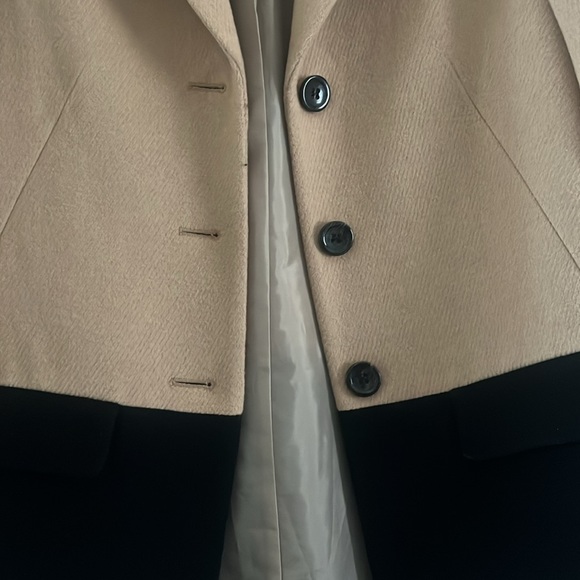 Talbots Long Overcoat - Tan and Black Size 6 - Picture 3 of 5